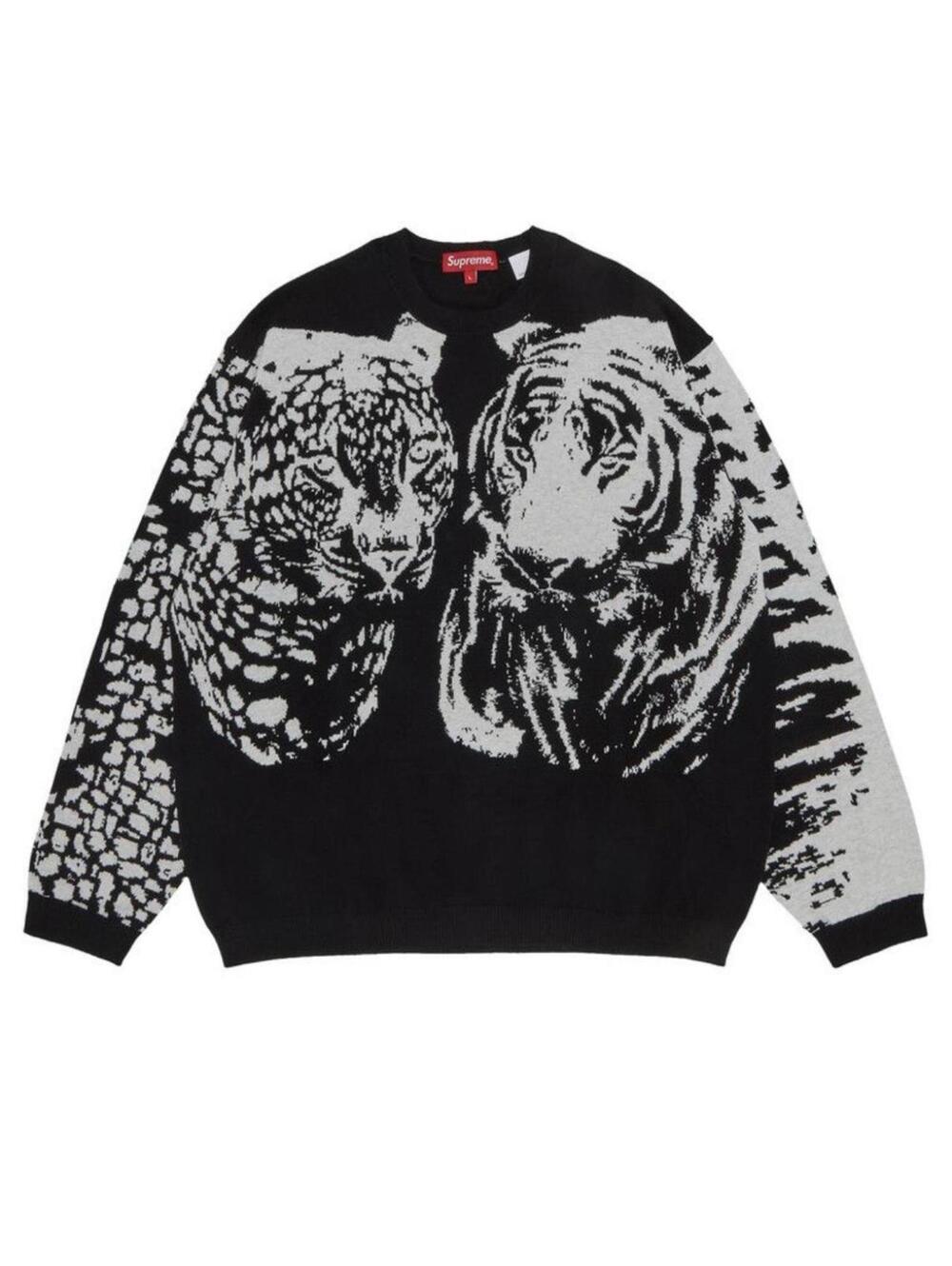 Supreme Big Cats Jacquard L/S Top Black XL SS23 NWT